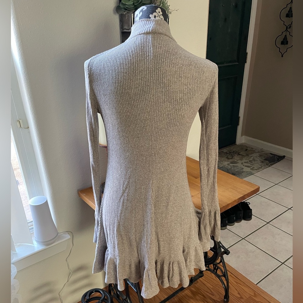 Express Gray Ribbed Knit Dress - Picture 2 of 4